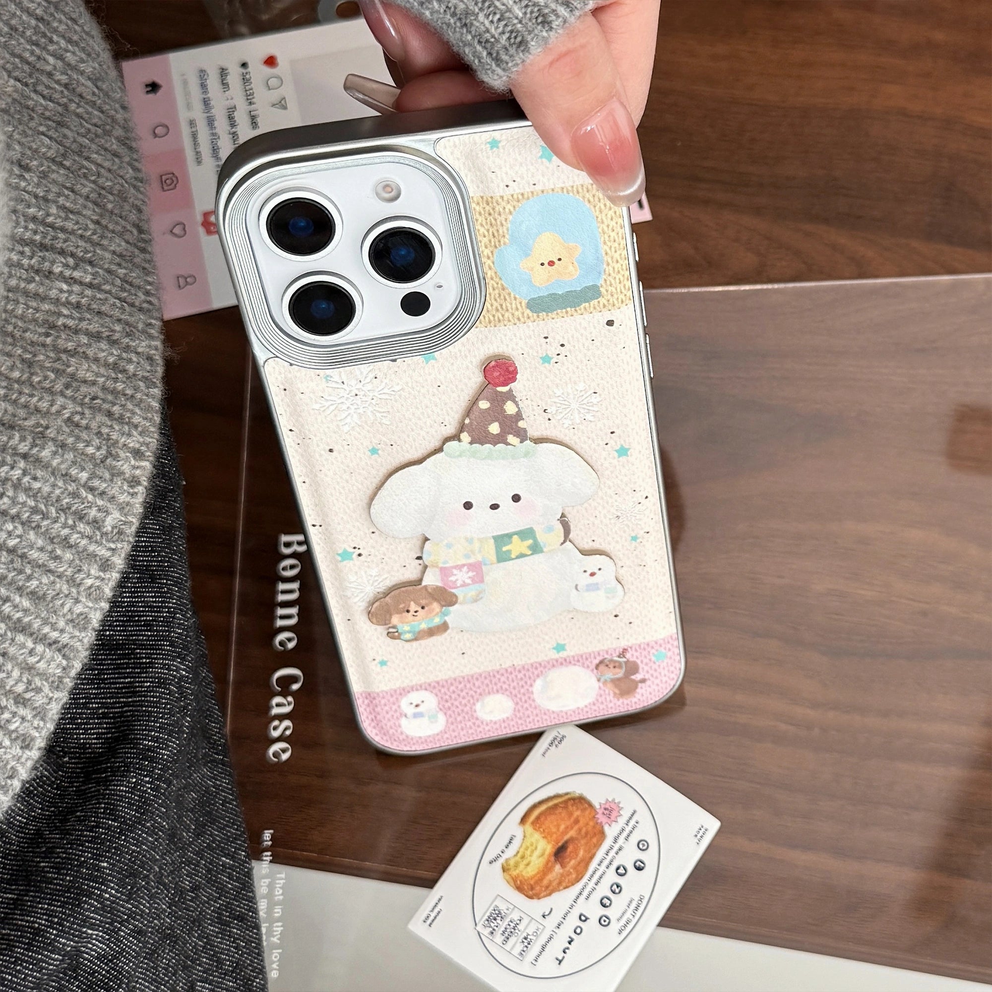 Pink Apricot Snowdog - iPhone Case
